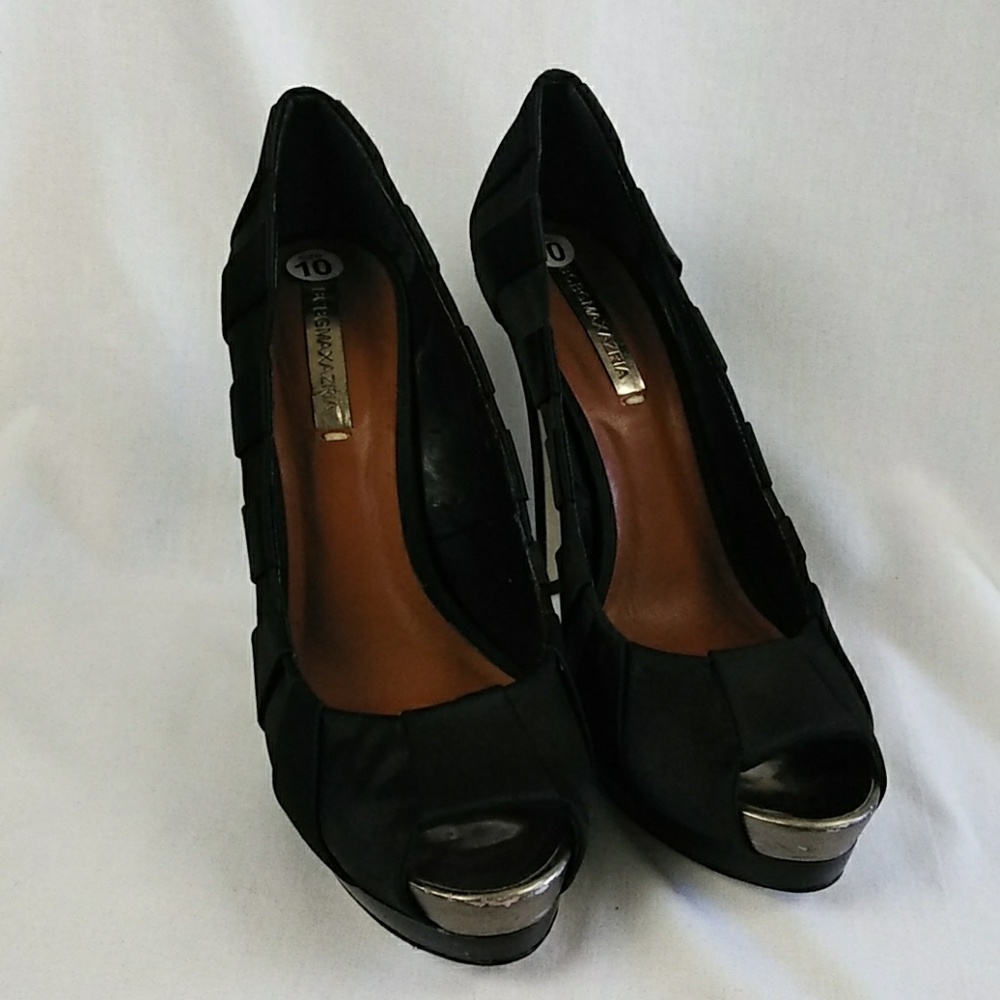 BCBGMaxAzria Lauryn Pleated Peep Toe Pumps
